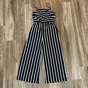 Womens Sweetkie Black and White Stripe Jumpsuit - M